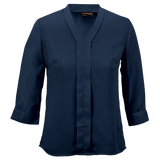 BARRON LADIES TULIP BLOUSE 3/4 NAVY