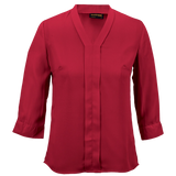 BARRON LADIES TULIP BLOUSE 3/4 RED