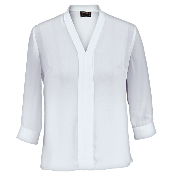 BARRON LADIES TULIP BLOUSE 3/4 WHITE