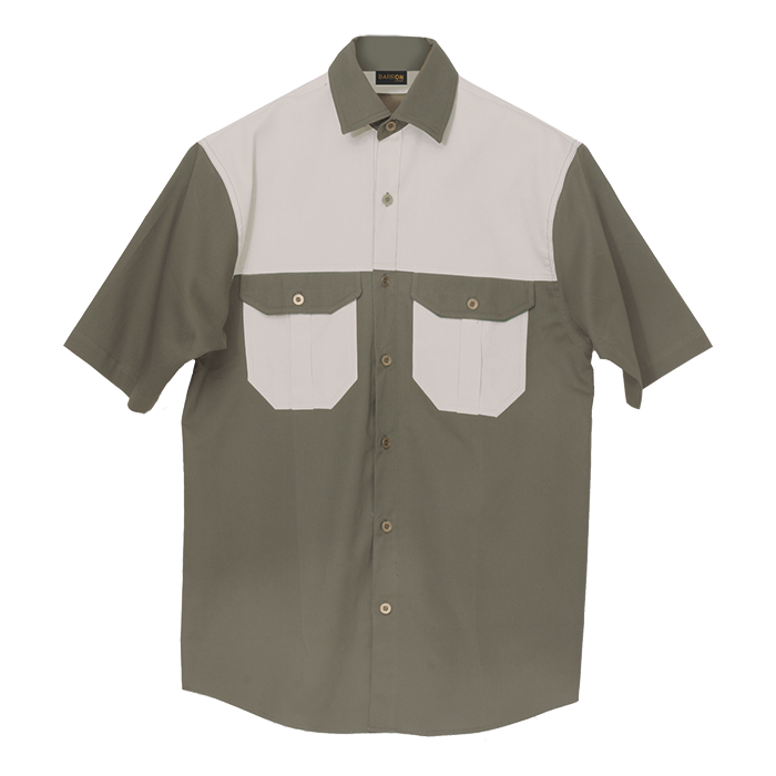 BARRON MENS TWO TONE BUSH SHIRT S/S