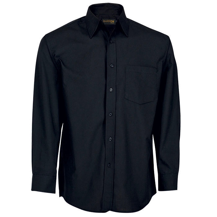 BARRON MENS BASIC POLYCOTTON LOUNGE SHIRT BLACK