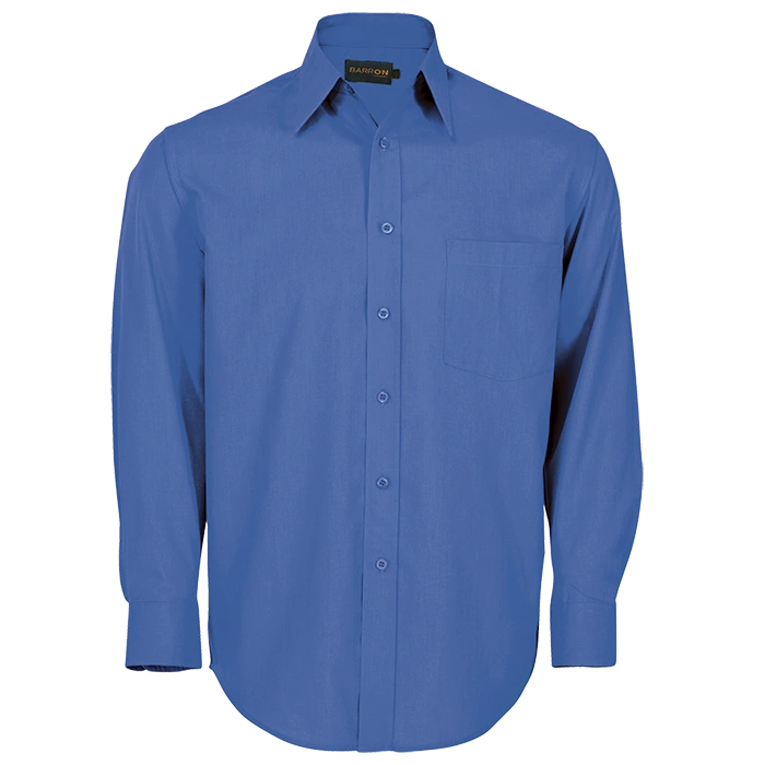 BARRON MENS BASIC POLYCOTTON LOUNGE SHIRT FRENCH BLUE