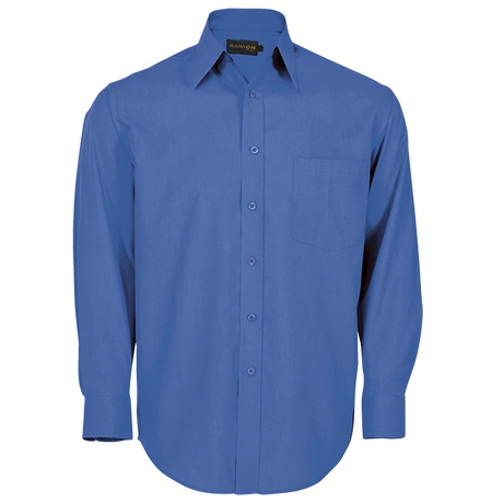 BARRON MENS BASIC POLYCOTTON LOUNGE SHIRT FRENCH BLUE