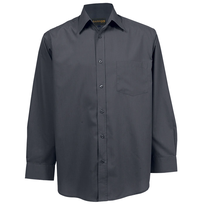 BARRON MENS BASIC POLYCOTTON LOUNGE SHIRT GREY 