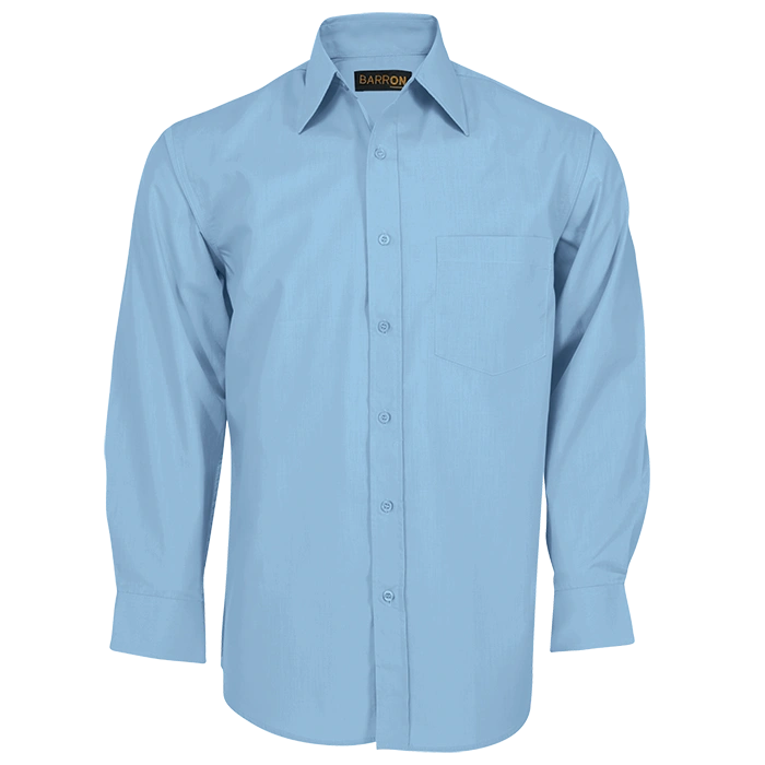 BARRON MENS BASIC POLYCOTTON LOUNGE SHIRT SKY BLUE