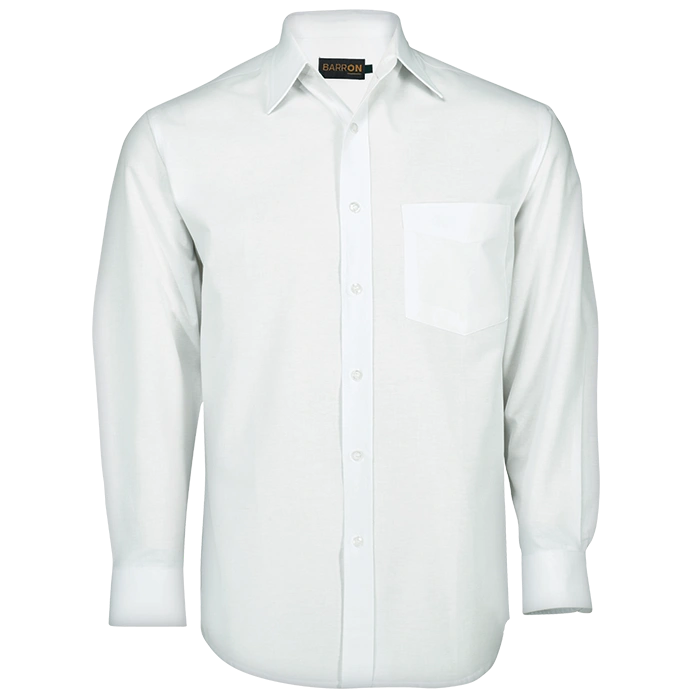 BARRON MENS BASIC POLYCOTTON LOUNGE SHIRT WHITE