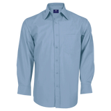 BARRON MENS BASIC POLYCOTTON LOUNGE SHIRT PALE BLUE