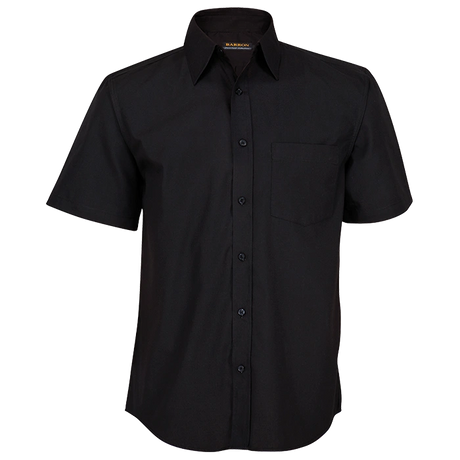 BARRON MENS BASIC POLYCOTTON SHIRT S/S BLACK