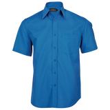 BARRON MENS BASIC POLYCOTTON SHIRT S/S FRENCH BLUE