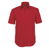 BARRON MENS BASIC POLYCOTTON SHIRT S/S RED