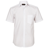 BARRON MENS BASIC POLYCOTTON SHIRT S/S WHITE