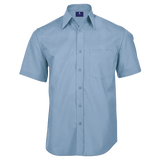 BARRON MENS BASIC POLYCOTTON SHIRT S/S PALE BLUE