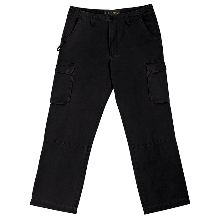 BARRON CARGO TROUSERS 100% COTTON BLACK