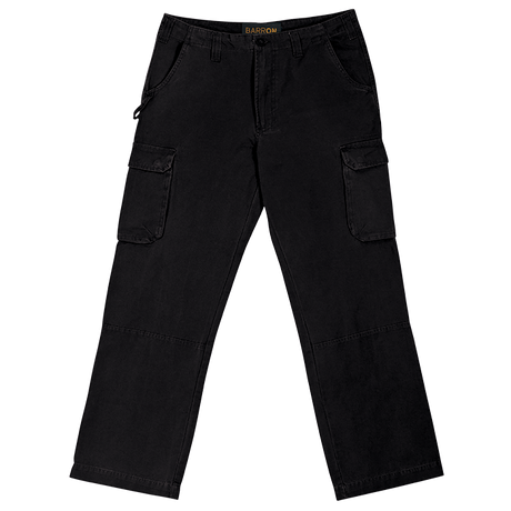 BARRON CARGO TROUSERS 100% COTTON BLACK