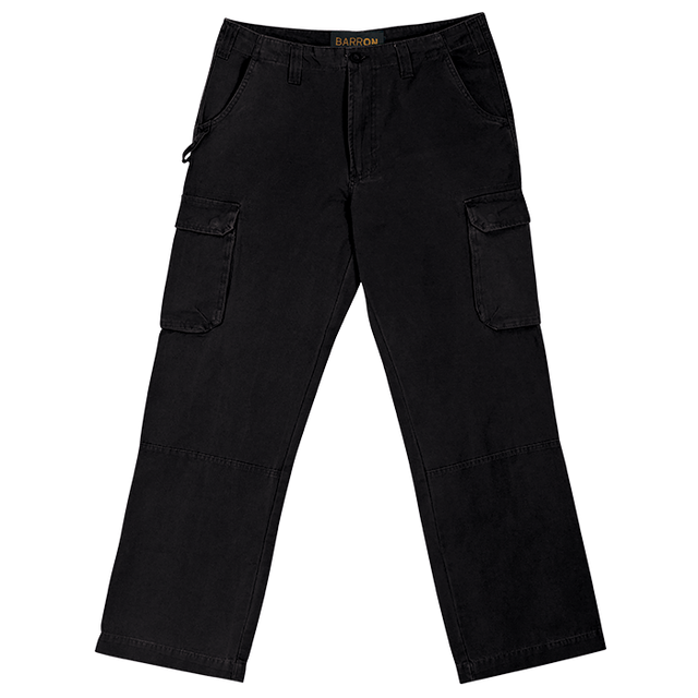 BARRON CARGO TROUSERS 100% COTTON BLACK