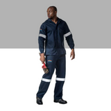 DROMEX OVERALL TROUSER NAVY D59 ACID FLAME RETARDANT WITH REFLECTIVE