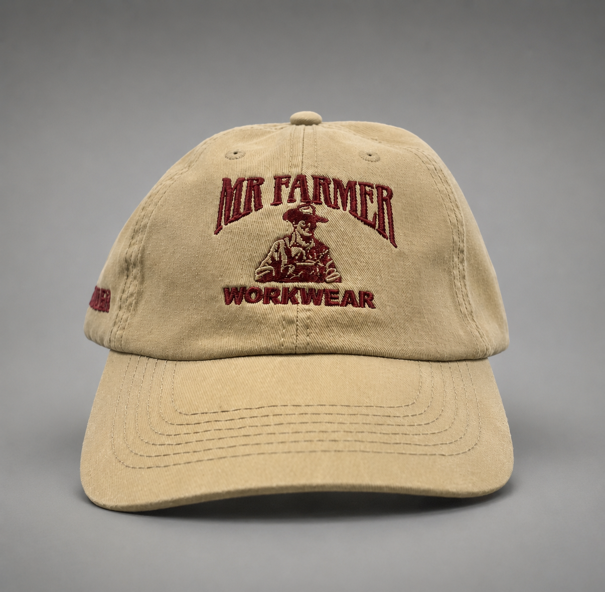 MR FARMER 6 PANEL CAP KHAKI OSFA