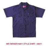 MR FARMER NAVYSTYLE SHIRT 65/35 240G S/S NAVY