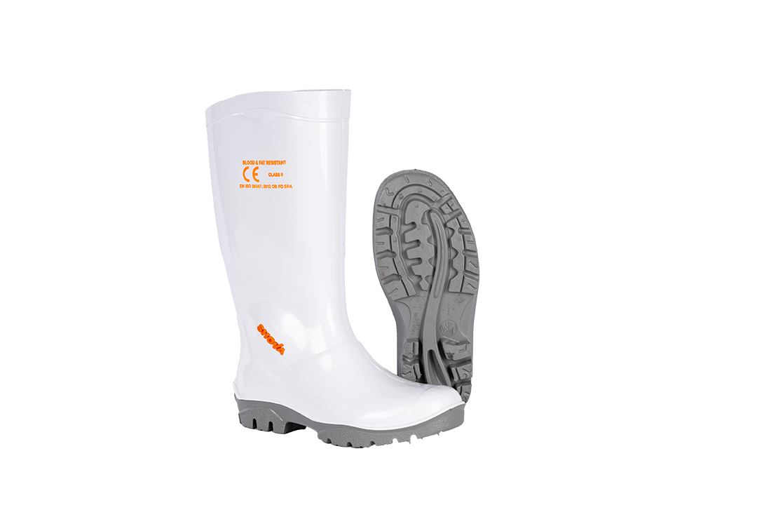 NEPTUN SHOVA MENS GUMBOOT CALF LENGTH WHITE/GREY