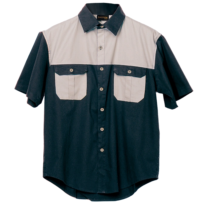 barron-mens-two-tone-bush-shirt-ss-NavyStone