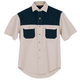 barron-mens-two-tone-bush-shirt-ss-StoneNavy