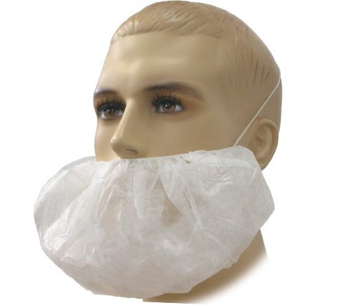 DISPOSABLE BEARD COVERS WHITE