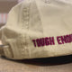 Mr Farme Khaki Cap with Logo and slogan in burgundy