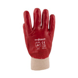 REBEL GLOVES PVC RED KNIT WRIST