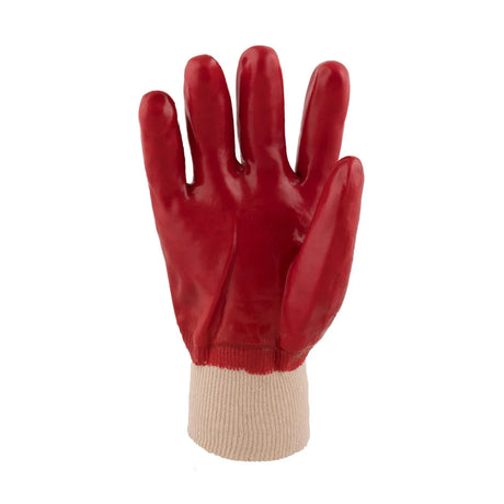 REBEL GLOVES PVC RED KNIT WRIST