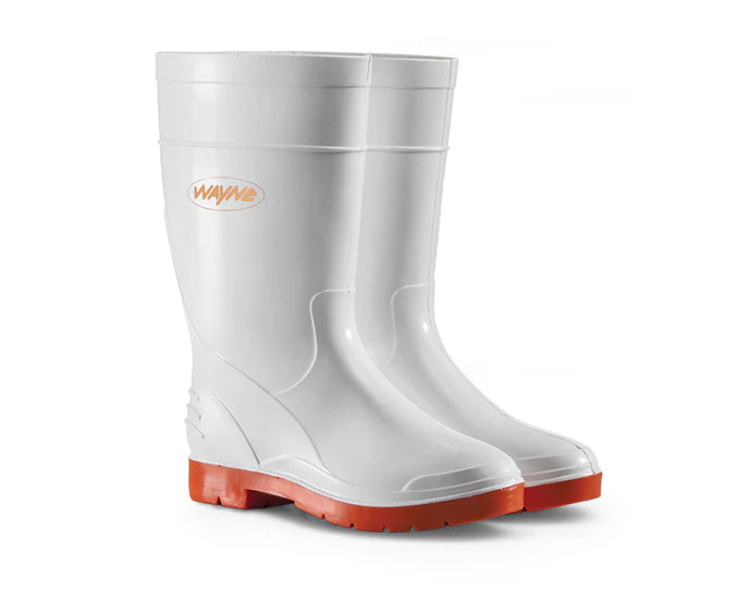 WAYNE GUMBOOT LADIES WHT/RED